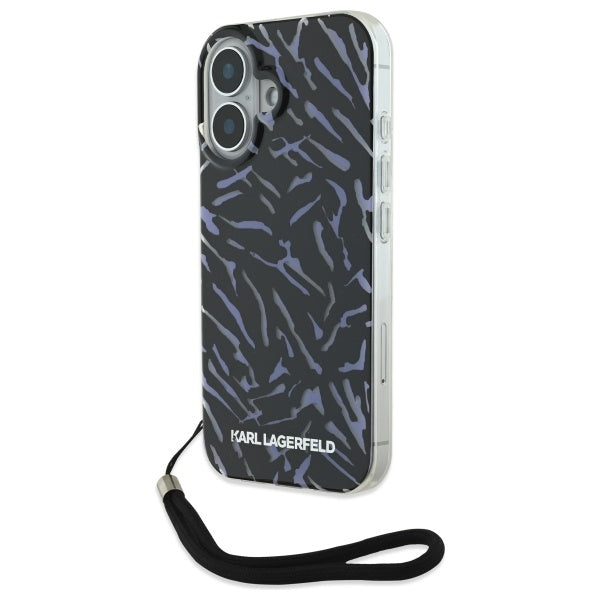 Θήκη για Apple iPhone 16 Plus, Karl Lagerfeld, Zebra with Cord Strap, Μωβ