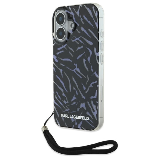 Θήκη για Apple iPhone 16 Plus, Karl Lagerfeld, Zebra with Cord Strap, Μωβ