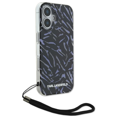 Θήκη για Apple iPhone 16 Plus, Karl Lagerfeld, Zebra with Cord Strap, Μωβ