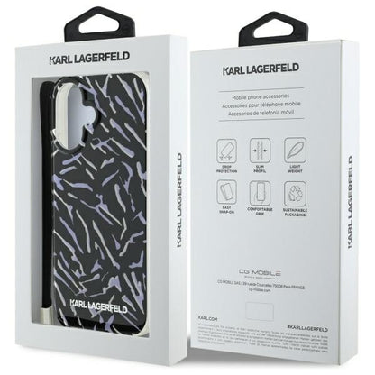 Θήκη για Apple iPhone 16 Plus, Karl Lagerfeld, Zebra with Cord Strap, Μωβ