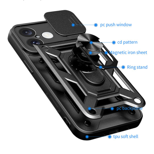 Case for Apple iPhone 16 Plus, Techsuit, CamShield, Black