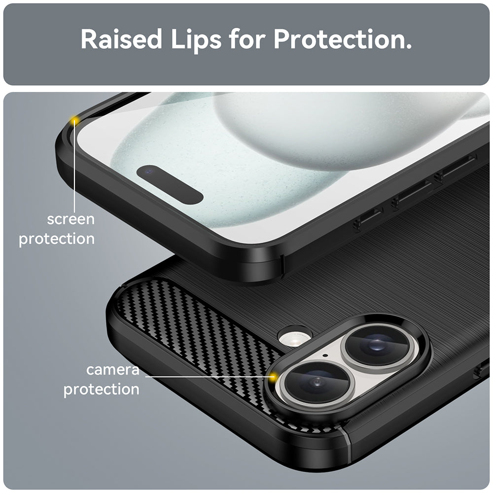 Θήκη για Apple iPhone 16 Plus, Techsuit, Carbon, Μαύρη
