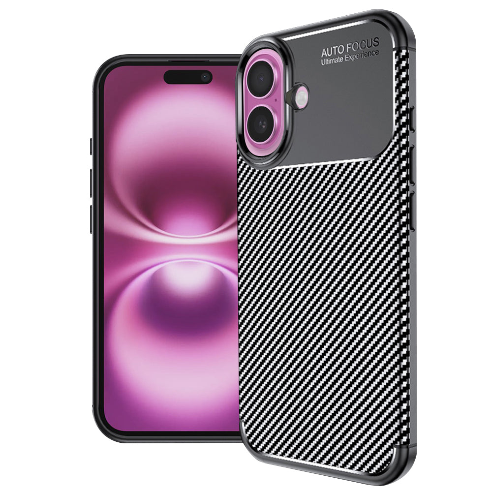 Θήκη για Apple iPhone 16 Plus, Techsuit, CarbonFiber, Μαύρη