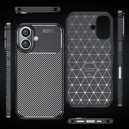 Θήκη για Apple iPhone 16 Plus, Techsuit, CarbonFiber, Μαύρη