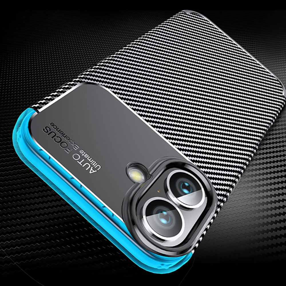 Θήκη για Apple iPhone 16 Plus, Techsuit, CarbonFiber, Μαύρη