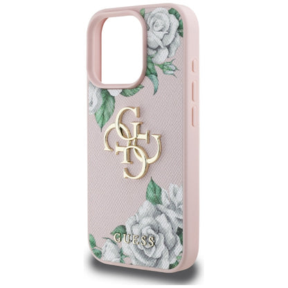 Θήκη για Apple iPhone 16 Pro, Guess, 4G Grained Roses Big Logo, Ροζ