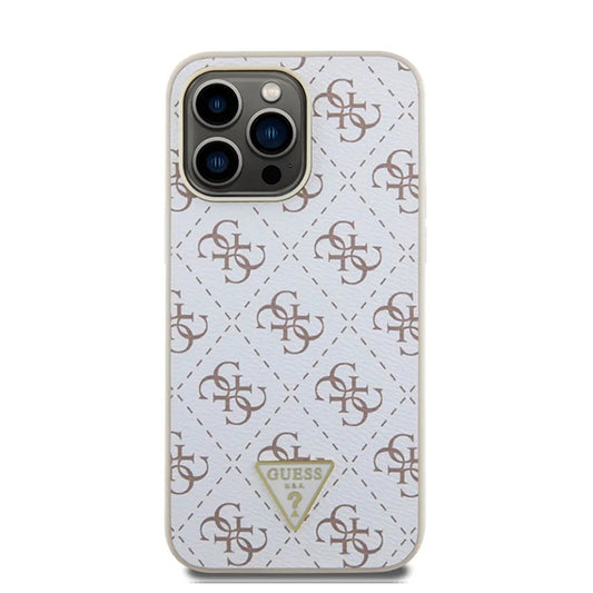 Θήκη για Apple iPhone 16 Pro, Guess, 4G Triangle Logo, Λευκή