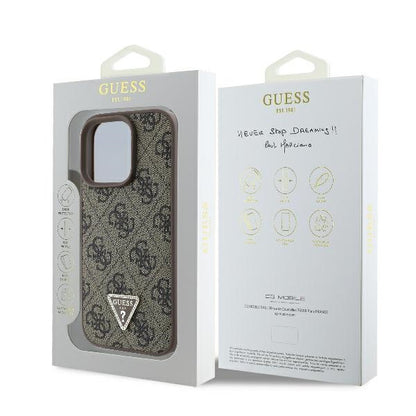 Θήκη για Apple iPhone 16 Pro, Guess, 4G Triangle Strass, Καφέ