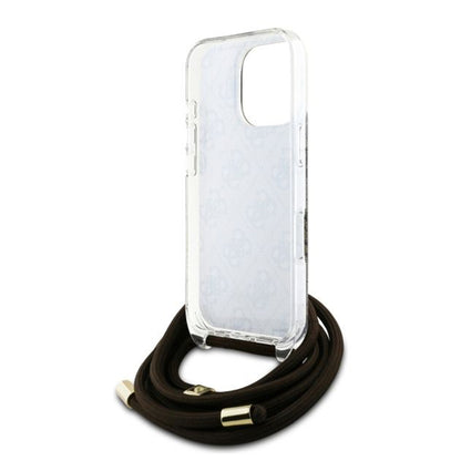 Θήκη για Apple iPhone 16 Pro, Guess, Crossbody Cord 4G Print, Καφέ