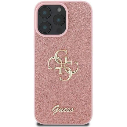 Θήκη για Apple iPhone 16 Pro, Guess, Fixed Glitter Big 4G, Ροζ