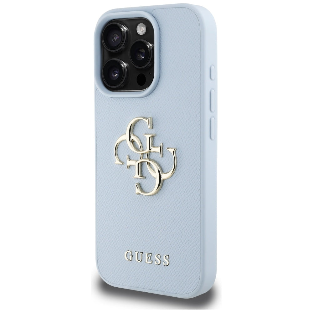 Θήκη για Apple iPhone 16 Pro, Guess, Grained Big 4G Logo Small Classic Logo, Μπλε