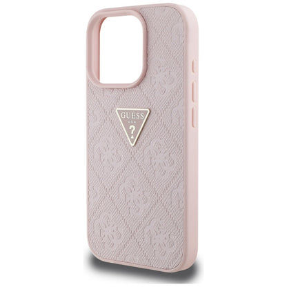 Θήκη για Apple iPhone 16 Pro, Guess, Hot Stamp 4G Pattern Triangle Logo, Ροζ