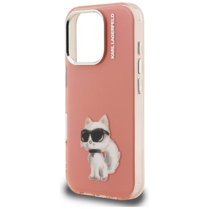 Θήκη για Apple iPhone 16 Pro, Karl Lagerfeld, IML Aquarelle Logo Choupette, Ροζ