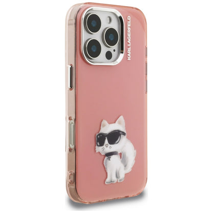 Θήκη για Apple iPhone 16 Pro, Karl Lagerfeld, IML Aquarelle Logo Choupette, Ροζ