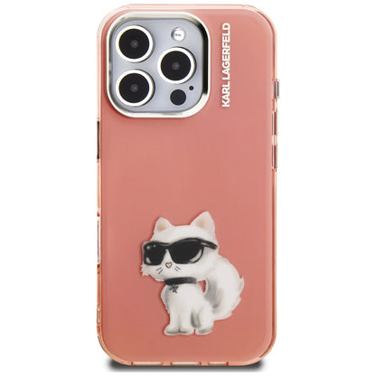 Θήκη για Apple iPhone 16 Pro, Karl Lagerfeld, IML Aquarelle Logo Choupette, Ροζ