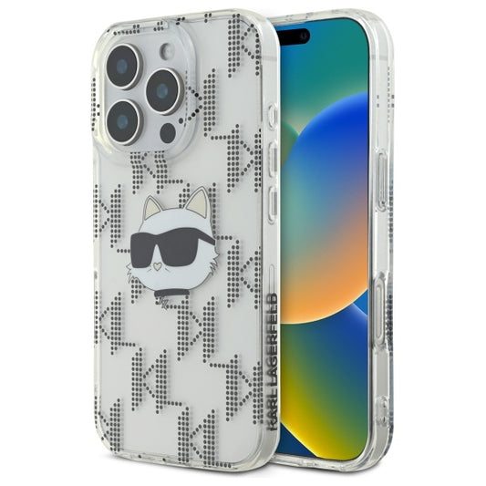 Θήκη για Apple iPhone 16 Pro, Karl Lagerfeld, IML Luxury Electroplated Choupette's Head, Διάφανη
