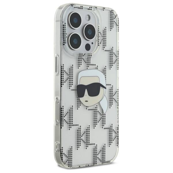 Θήκη για Apple iPhone 16 Pro, Karl Lagerfeld, IML Luxury Electroplated Karl's Head, Διαφανής