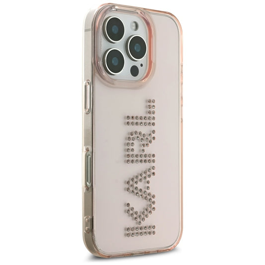 Θήκη για Apple iPhone 16 Pro, Karl Lagerfeld, IML Rhinestones Pink Logo, Ροζ