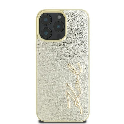 Θήκη για Apple iPhone 16 Pro, Karl Lagerfeld, Metal Signature, Χρυσή