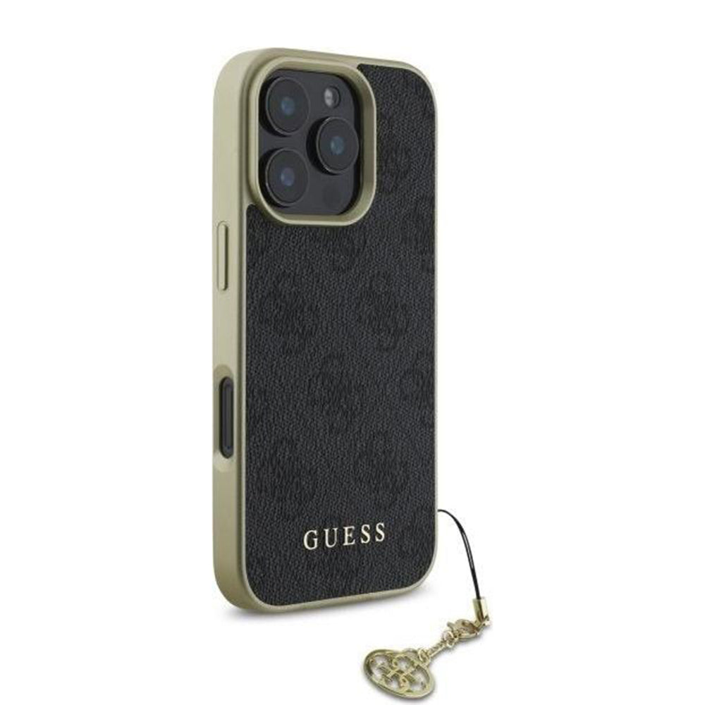 Θήκη για Apple iPhone 16 Pro Max, Guess, 4G Charm, Μαύρη