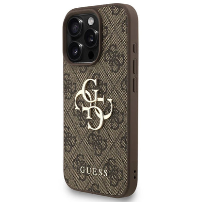 Θήκη για Apple iPhone 16 Pro Max, Guess, 4G Classic Logo with Strap, Καφέ