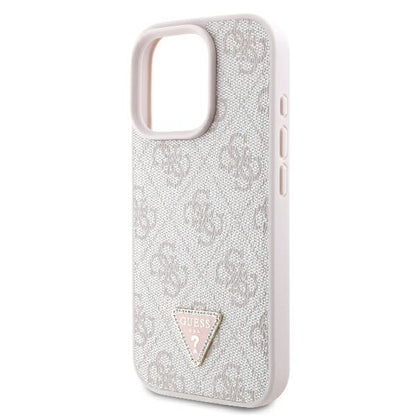 Case for Apple iPhone 16 Pro Max, Guess, Crossbody 4G Triangle Strass, Pink