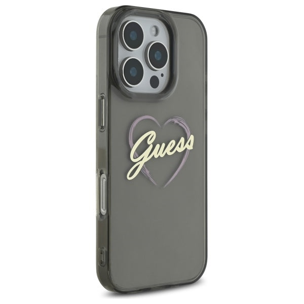 Θήκη για Apple iPhone 16 Pro Max, Guess, IML Heart, Μαύρη