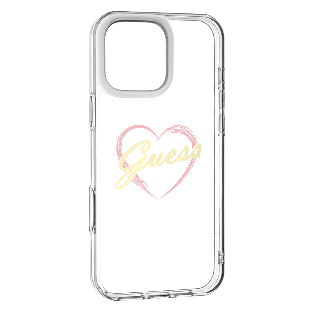 Θήκη για Apple iPhone 16 Pro Max, Guess, IML Heart, Διάφανη