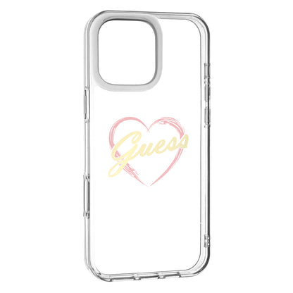 Θήκη για Apple iPhone 16 Pro Max, Guess, IML Heart, Διάφανη