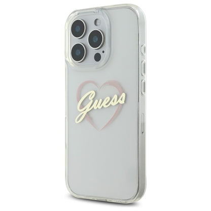 Θήκη για Apple iPhone 16 Pro Max, Guess, IML Heart, Διάφανη