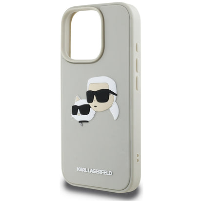 Case for Apple iPhone 16 Pro Max, Karl Lagerfeld, 3D Rubber Karl & Choupette, Beige