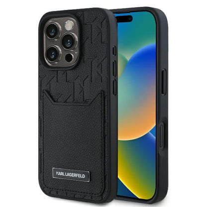 Θήκη για Apple iPhone 16 Pro Max, Karl Lagerfeld, Cardslots Monogram, Μαύρη