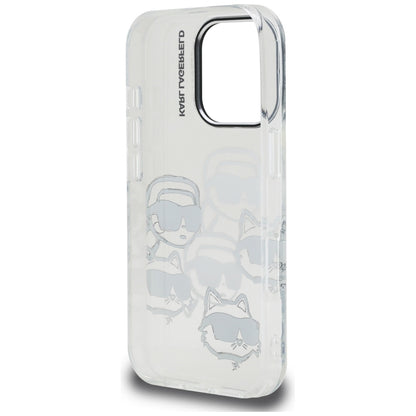 Case for Apple iPhone 16 Pro Max, Karl Lagerfeld, IML Luxury Multi Head Pattern, Transparent