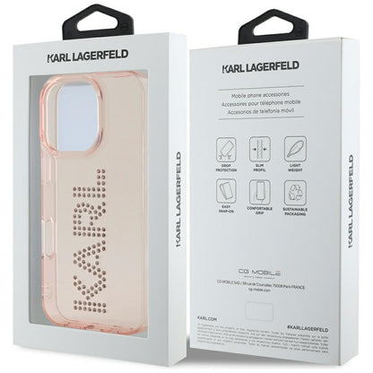 Θήκη για Apple iPhone 16 Pro Max, Karl Lagerfeld, IML Rhinestones Pink Logo, Ροζ