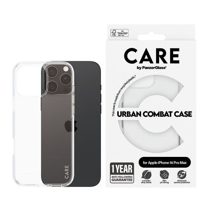 Θήκη για Apple iPhone 16 Pro Max, PanzerGlass, Care Urban Combat, Διαφανής