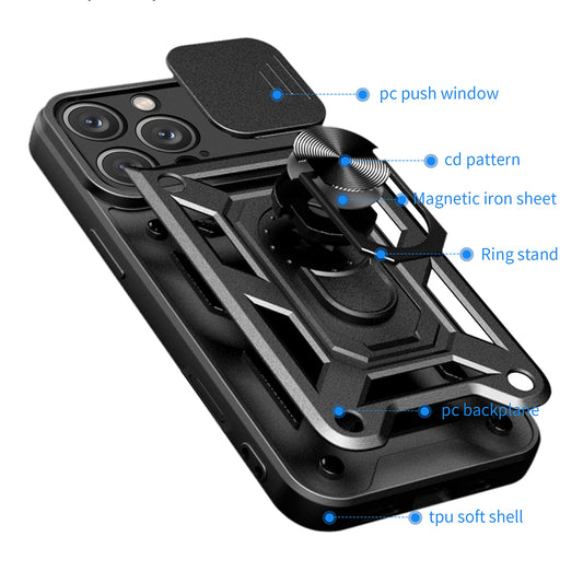 Θήκη για Apple iPhone 16 Pro Max, Techsuit, CamShield, Μαύρο
