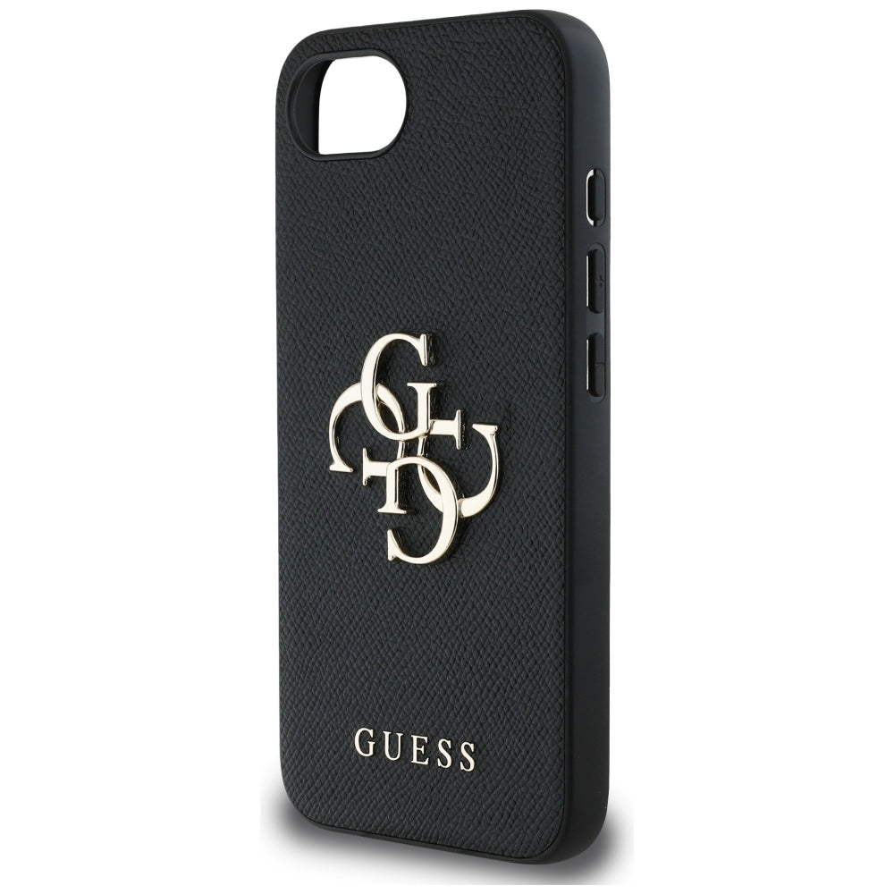 Θήκη για Apple iPhone 16e, Guess, 4G Grained Big and Classic Logo, Μαύρη