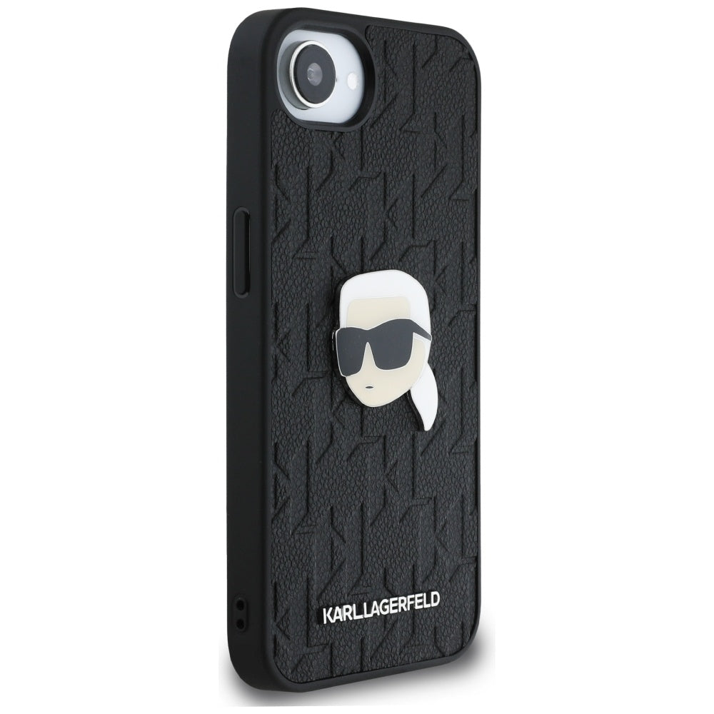 Case for Apple iPhone 17e / 16e, Karl Lagerfeld, Monogram Karl's Head, Black