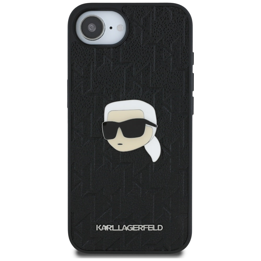 Case for Apple iPhone 17e / 16e, Karl Lagerfeld, Monogram Karl's Head, Black