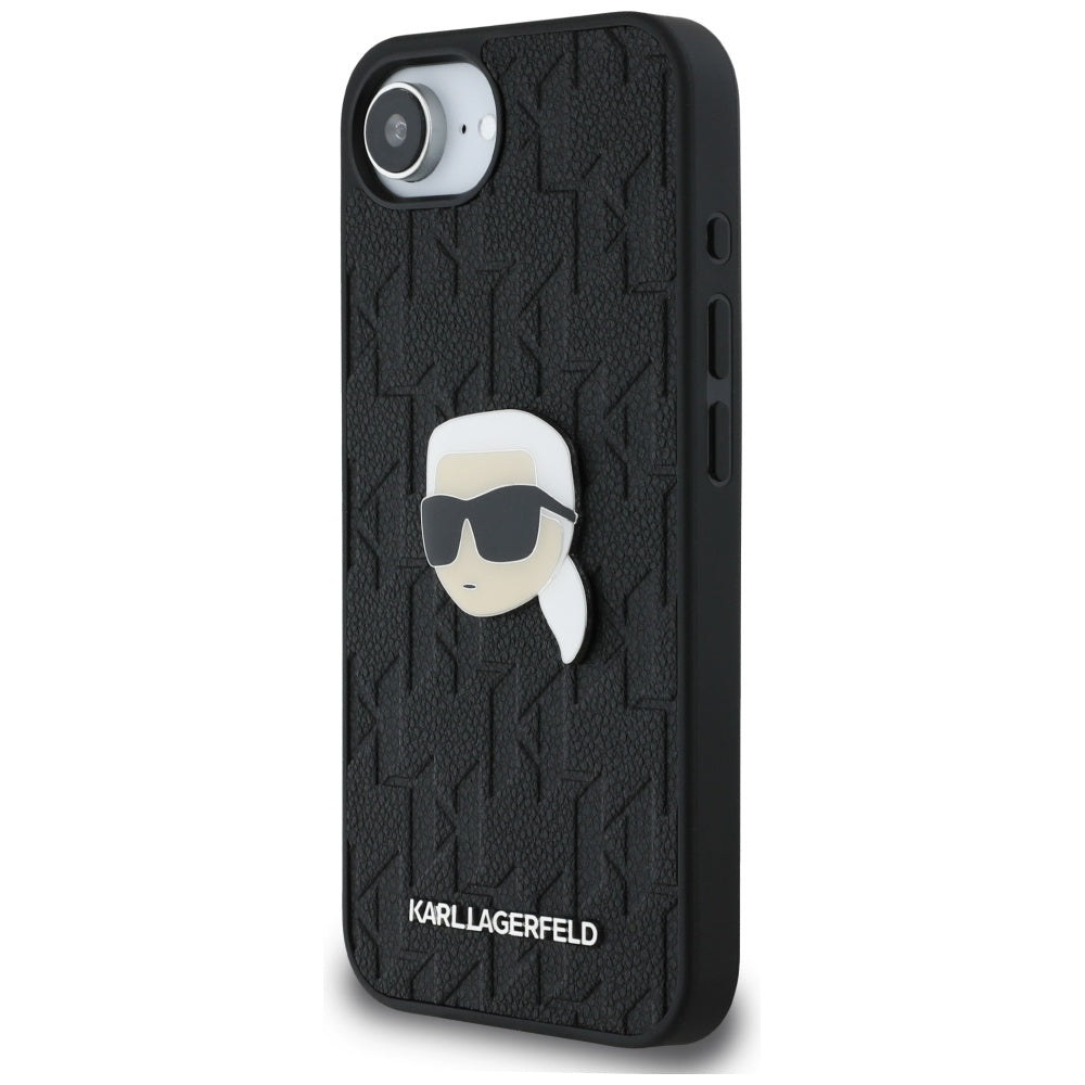 Case for Apple iPhone 17e / 16e, Karl Lagerfeld, Monogram Karl's Head, Black