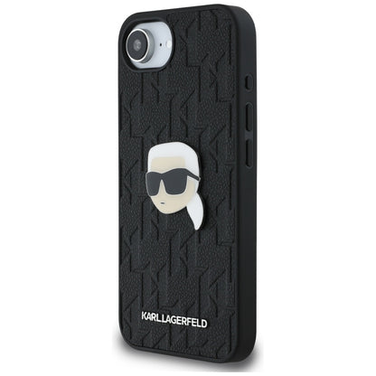 Case for Apple iPhone 17e / 16e, Karl Lagerfeld, Monogram Karl's Head, Black