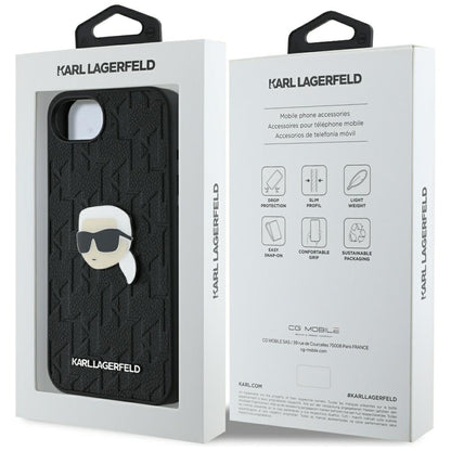 Case for Apple iPhone 17e / 16e, Karl Lagerfeld, Monogram Karl's Head, Black