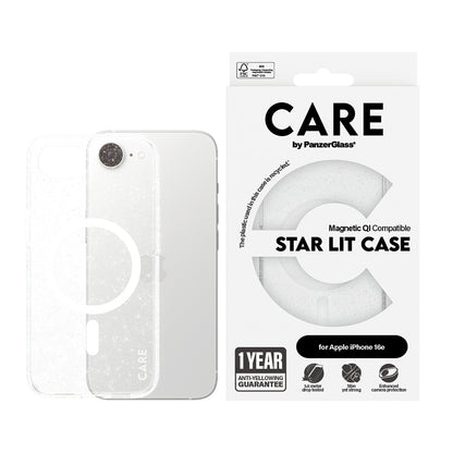 Θήκη για Apple iPhone 16e, PanzerGlass, Care Urban Combat Star Lit, Διαφανής Λευκή