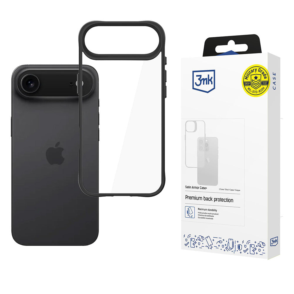 Θήκη για Apple iPhone 17 Air, 3MK, Satin Armor Case+, Μαύρη