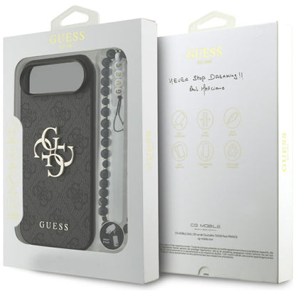 Case for Apple iPhone 17 Air, Guess, 4G Classic Logo with Strap, Black