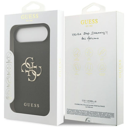 Case for Apple iPhone 17 Air, Guess, 4G Grained Big and Classic Logo, Black