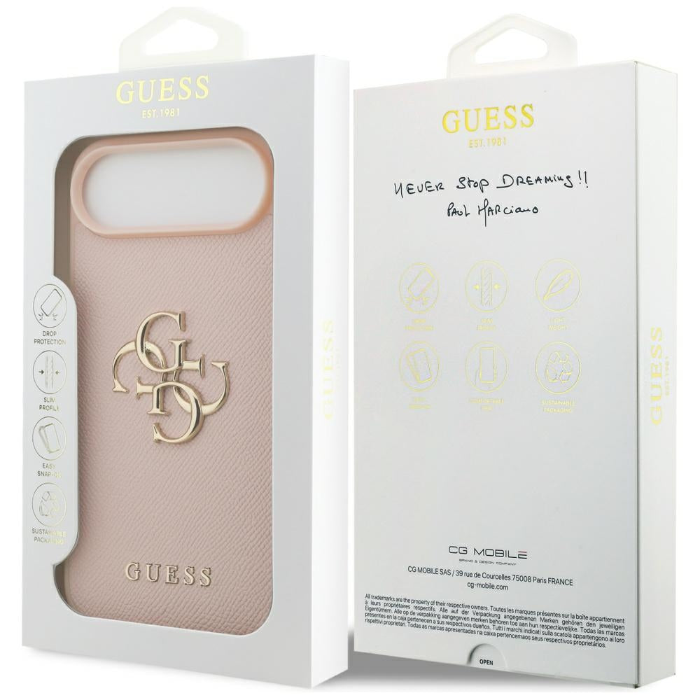 Θήκη για Apple iPhone 17 Air, Guess, 4G Grained Big and Classic Logo, Ροζ