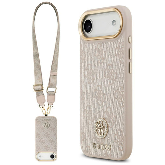 Θήκη για Apple iPhone 17 Air, Guess, 4G Strass Logo and Big Strap, Ροζ