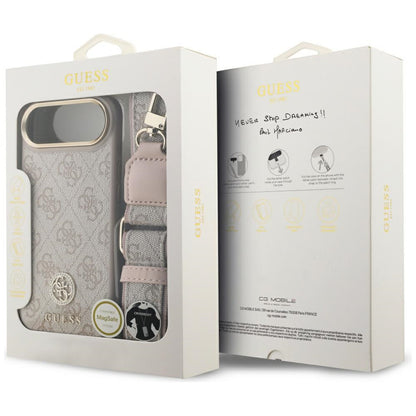 Θήκη για Apple iPhone 17 Air, Guess, 4G Strass Logo and Big Strap, Ροζ