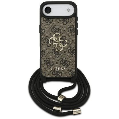 Θήκη για Apple iPhone 17 Air, Guess, Crossbody Cord 4G Big Log, Καφέ